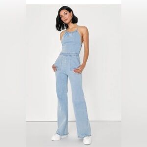 Adika Light Blue Women's Denim Overalls